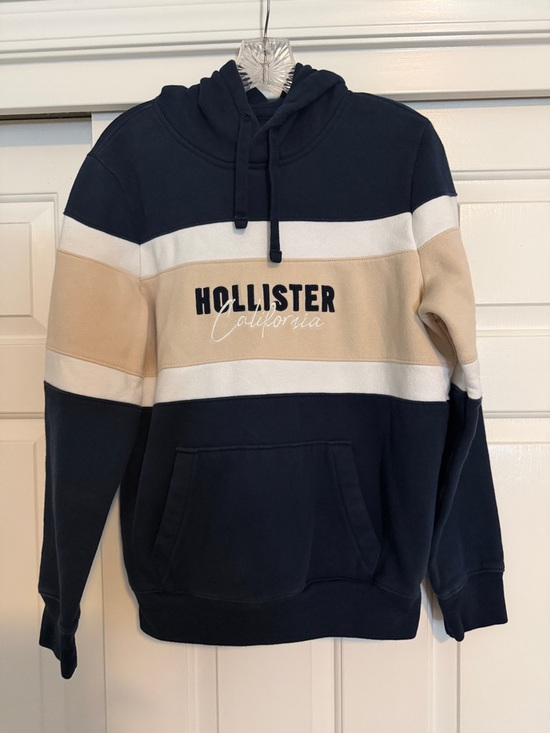 Hollister Other - Hollister Navy, Beige & White Pullover Hoodie - Like New
